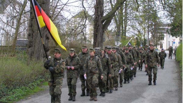 Gedenkmarsch 13K3-Marsch im Jahr 2023 am Standort Bückeburg durch Reservisten. (Foto- Reservistenverband)