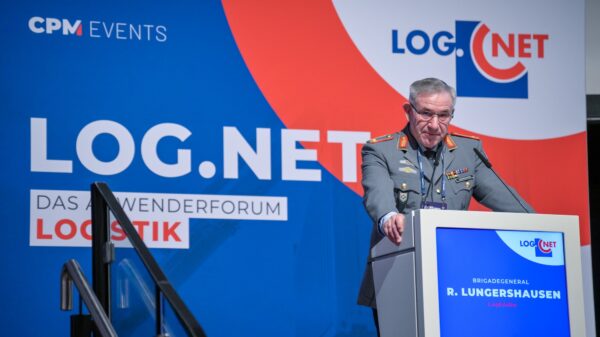 Der stellvertretende Kommandeur des Logistikkommandos der Bundeswehr, Brigadegeneral Ralf Lungershausen, hielt die Eröffnungs-Keynot der LOG.NET 2025.
