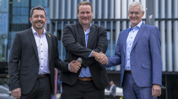 Die LOG.NET bekommt ab 2027 eine neue fachliche Leitung. V.l.n.r.: Nils Merkle, Tobias Ehlke und Ulrich Krompaß.