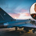 Ein Eurofighter des Taktischen Luftwaffengeschwaders 31 "B" und der heutige Kommandeur Fliegende Verbände im Luftwaffentruppenkommando, Generalmajor Peter Klement.