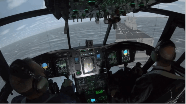 Simulatoren: Blick in einen Hubschrauber-Simulator von Indra. Künftig können taktische Szenare einfacher, realistischer und schneller als bisher erstellt werden. (Foto- Indra)