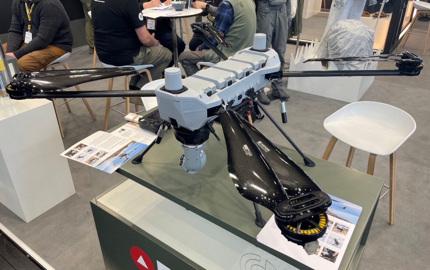 C100 Drohne auf der Enforce Tac am Stand von PTD. (Foto- AF)
