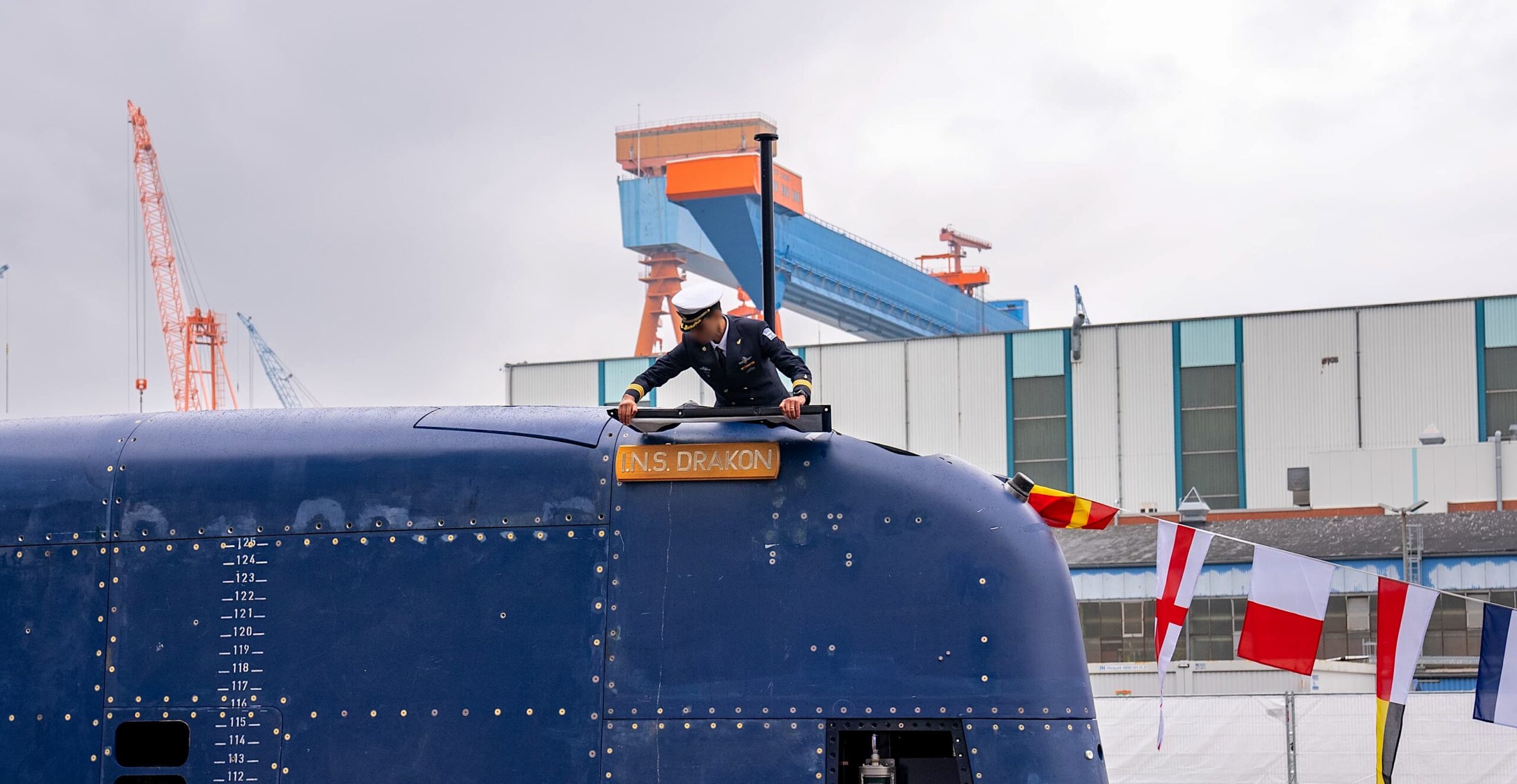 Taufe des 6. U-Boots der Dolphin-II-Klasse auf den Namen INS DRAKON.