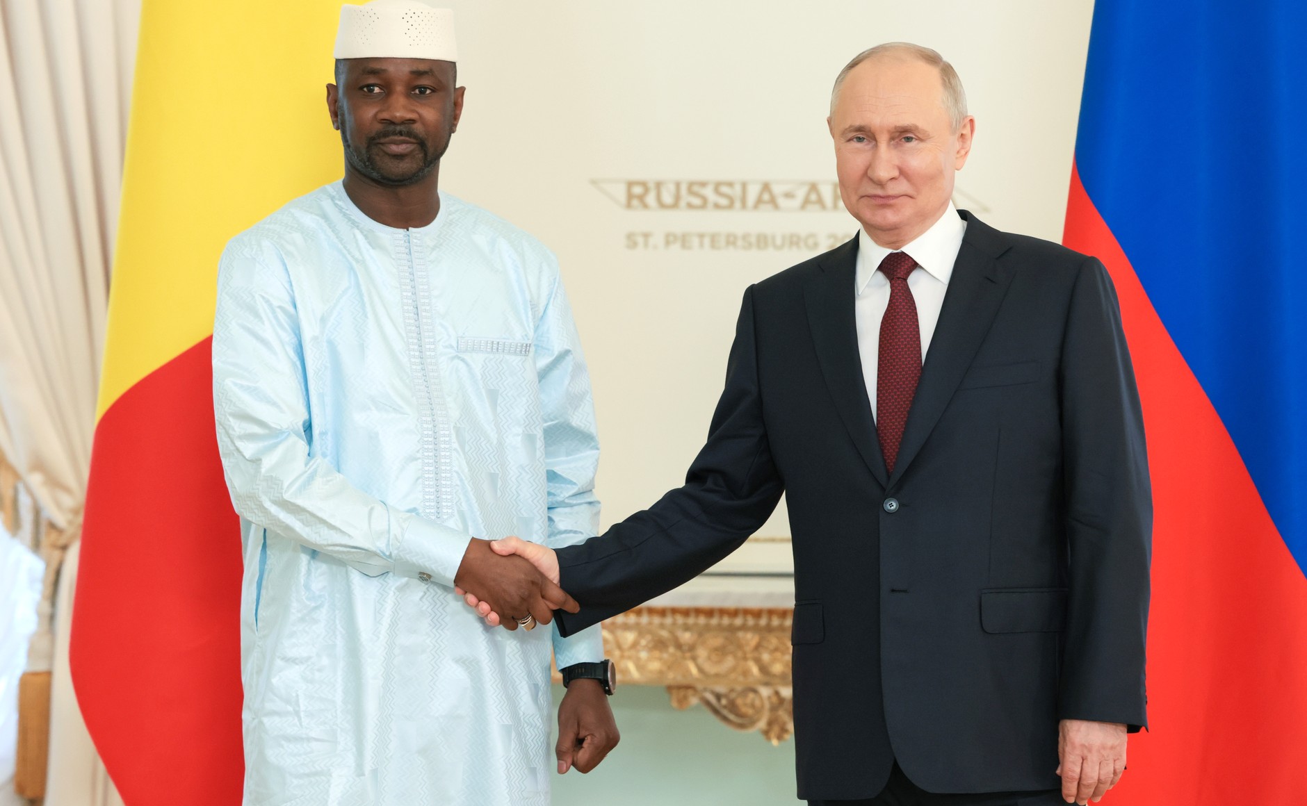 Assimi Goïta, Präsident von Mali, trifft den russischen Präsidenten Wladimir Putin Ende Juli 2023
