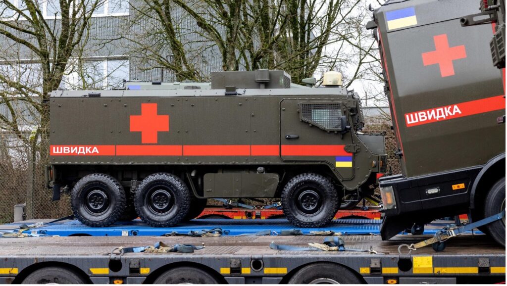 Geschützte Sanitätsfahrzeug Pinzgauer.