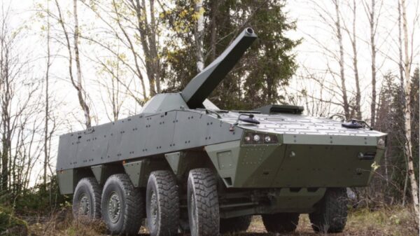 Patria NEMO Mörsersystem auf einem Landfahrzeug integriert. Bereist Mitte 2020 erprobt die U.S. Army eine solche Lösung. (Foto- Patria)