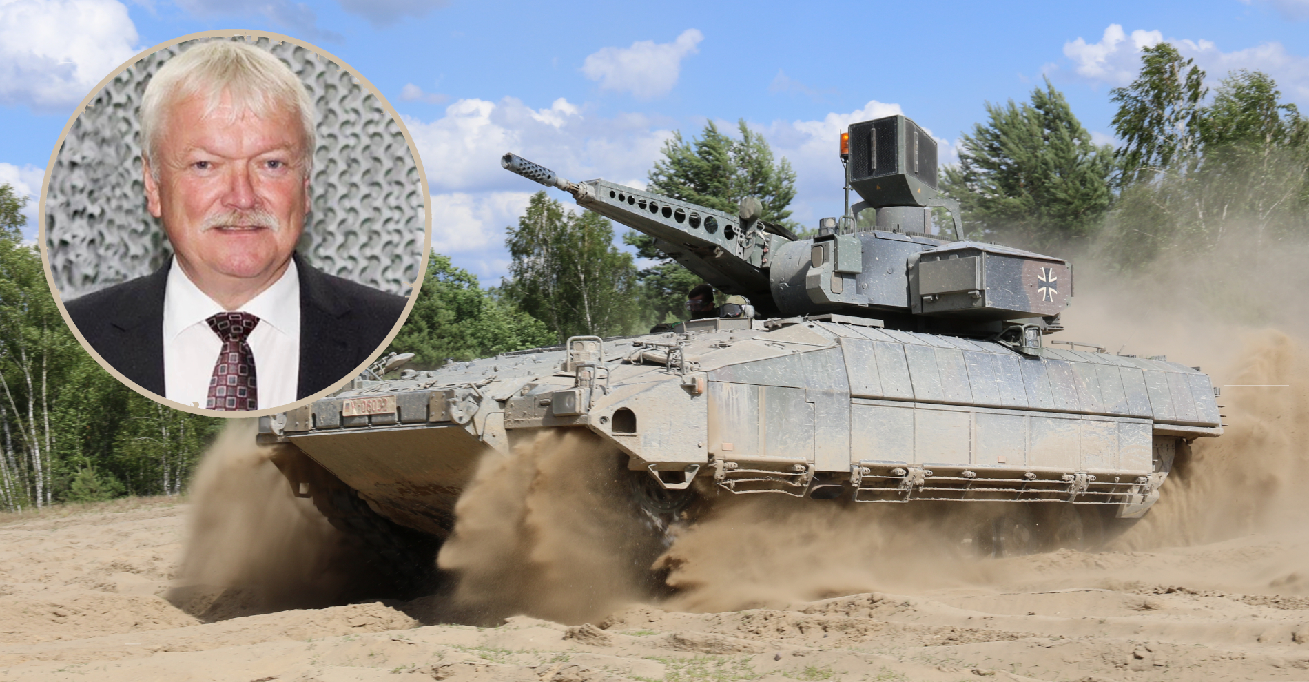 WTD41: Schützenpanzer PUMA in der Geländeerprobung, sowie DirWTD Jürgen Simon. Fotos: Bundeswehr