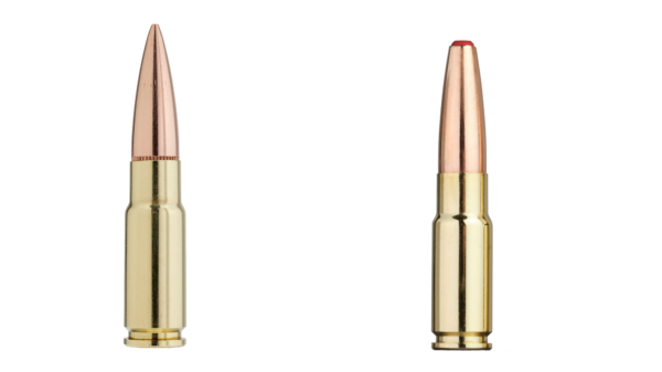 Die Munition .338 ARC 175-gr HP (l.) und die Munition .338 ARC 307gr Sub-X Subsonic (r.)