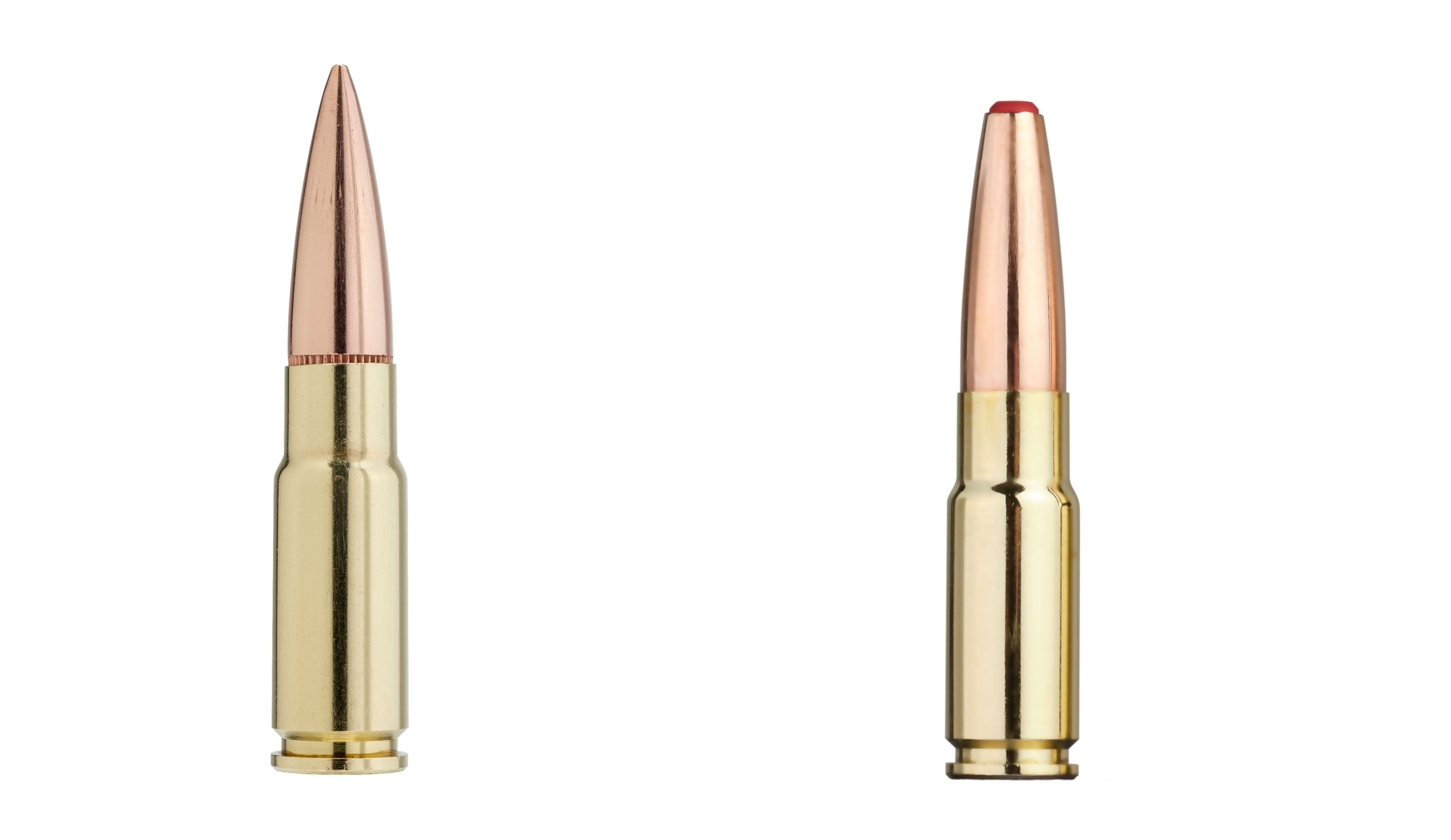 Die Munition .338 ARC 175-gr HP (l.) und die Munition .338 ARC 307gr Sub-X Subsonic (r.)